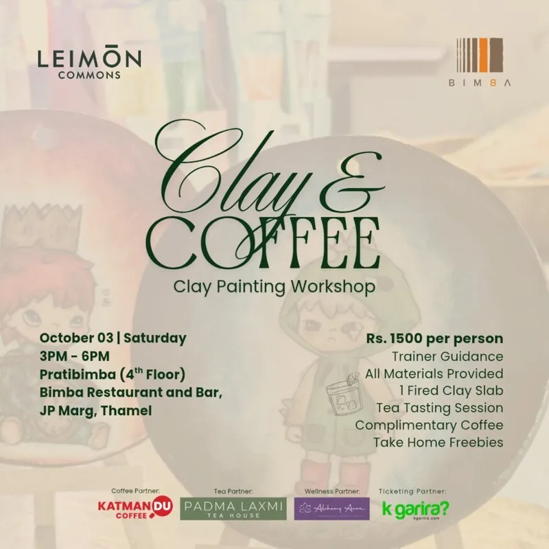 Clay & Coffee: clay painting workshop poster