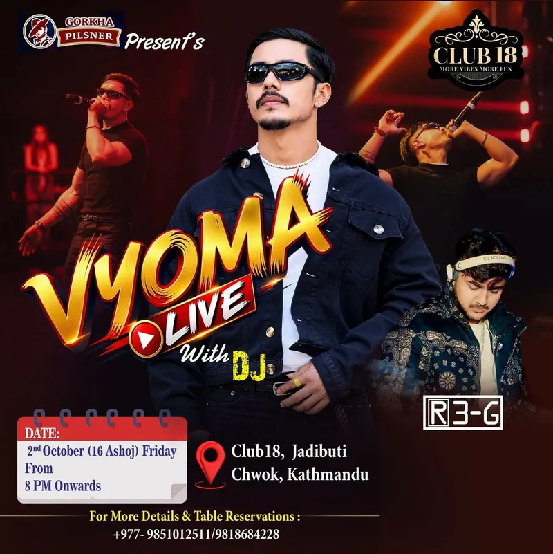 Vyoma live at Club 18 poster